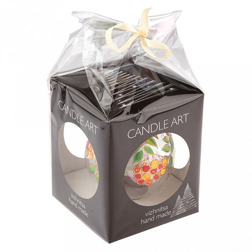 Елочная игрушка шар стеклянная д9,5см, люстр, ручная художественная роспись, подарочная упаковка (Россия) - Домашняя мода фото 9