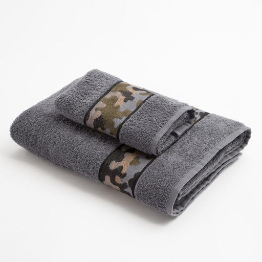 Полотенце махровое Love Life «Милитари» 70×130 см, цв. графит, 100% хлопок, 360 г/м²