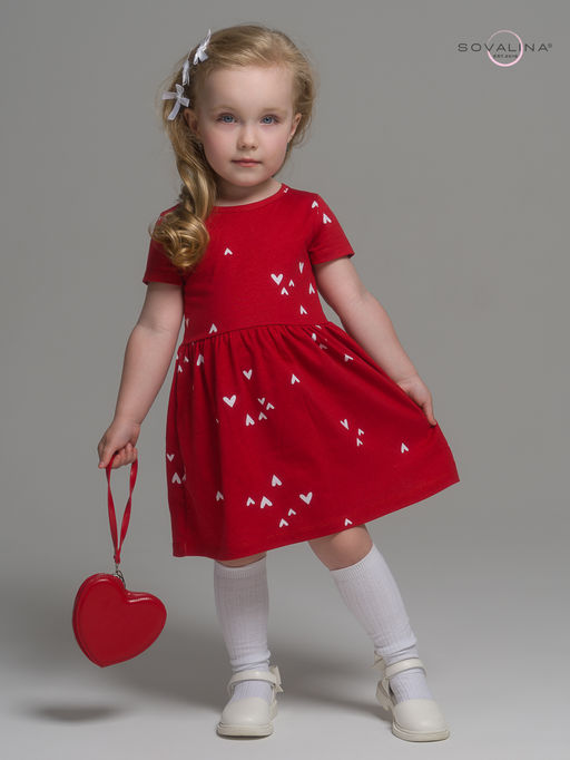 Платье Лето беленькие сердечки