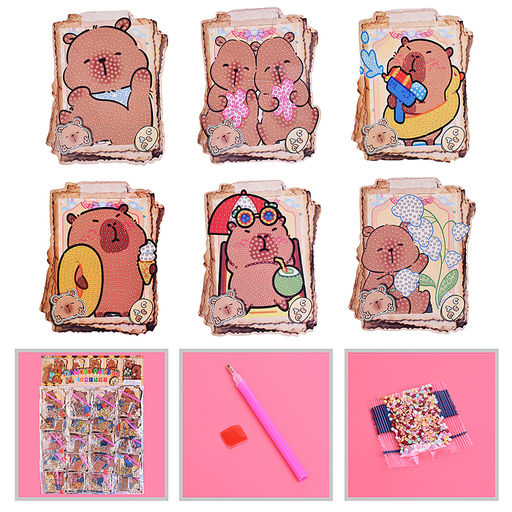 Мозаика алмазная "Такая разная капибара" 10*13см