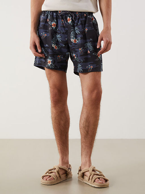 K?sa Boy Desenli Erkek Deniz ?ortu