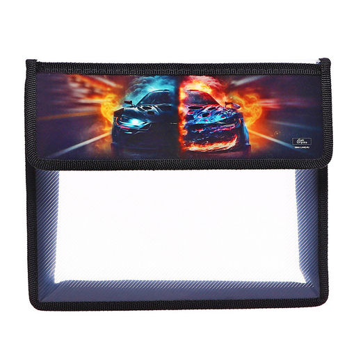 Папка для тетрадей, А5, пластиковая, 23×19×5 см «Тачка огонь»