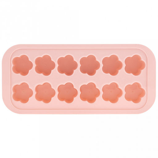 Форма для льда пластмассовая (мармелада) "Цветок - 12 штук" 24,8х11,3см h2,8см, цвета в ассортименте: фиолетовый, розовый, голубой, серый, кремовый, в п/эт пакете (Китай)