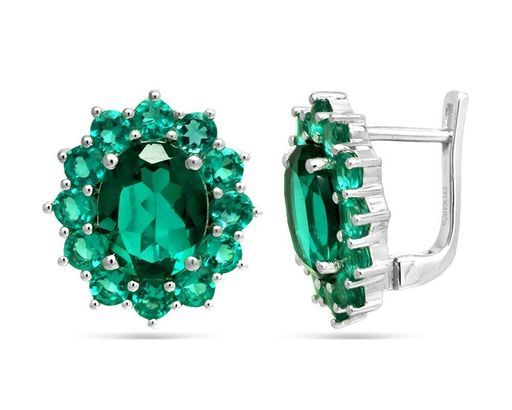 Серьги из серебра аквамарин выращ., Капитолина