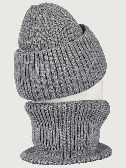 Комплект шапка и снуд 12з51926 серый песок