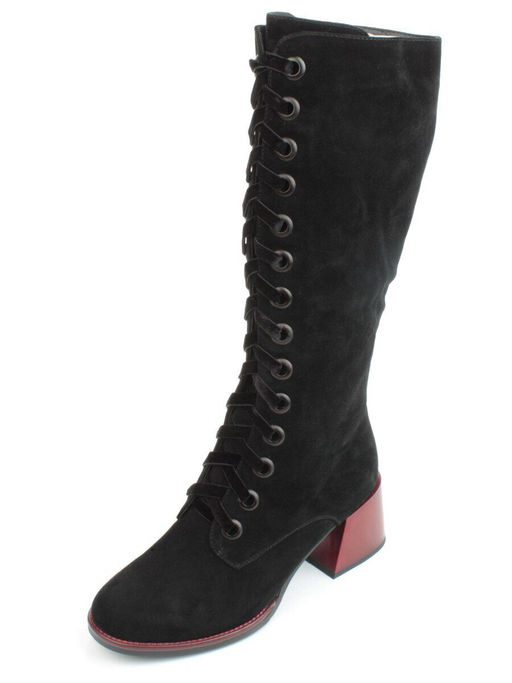 02-BA100-2 BLACK Сапоги зимние женские (натуральная замша, байка и натуральный мех) - Фабричный китай фото 5