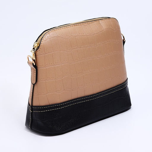 Сумка женская кросс-боди на молнии, 23×9.5×18 см, бежевая