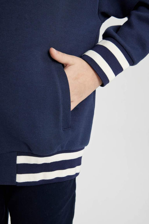 Кардиган-бомбер для мальчиков с воротником-стойкой - Defacto фото 7