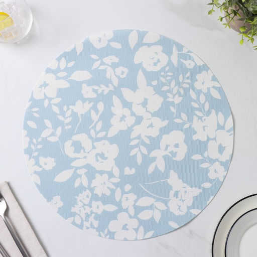 Набор салфеток сервировочных Доляна Акварель. Круг, 4 шт, d=38 см, цвет голубой  фото 3