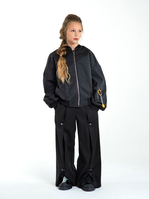 Черная куртка-бомбер, модель 1701 - Mooriposh фото 2