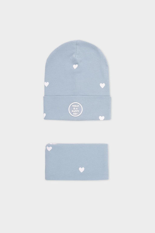 Комплект детский Crockid К 8171 пыльно-синий шапка и снуд