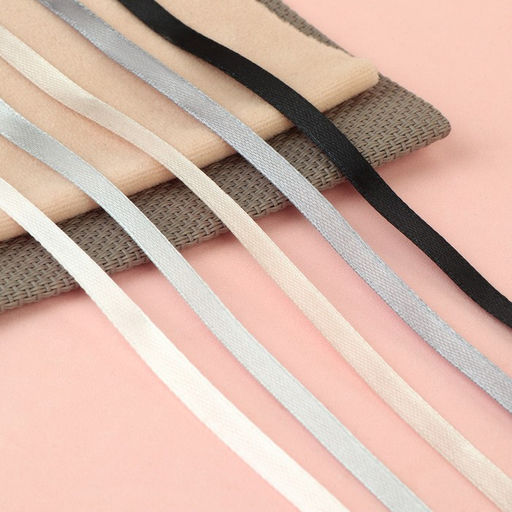 Атласная лента, набор 5 шт., 6 мм, 23±1 м, серая, чёрная