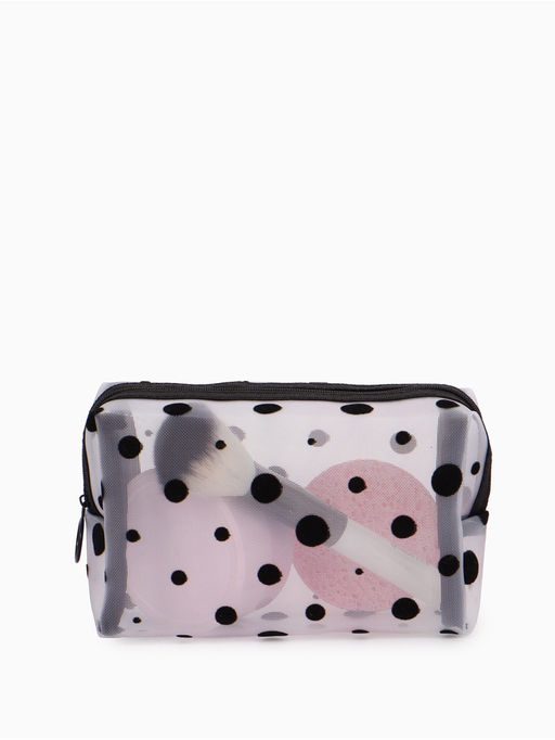 Косметичка дор Горох, сетка 18*7,5*10, отд на молнии, белый