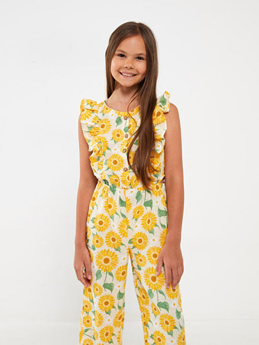 Bisiklet Yaka Desenli K?z ?ocuk Tulum - Waikiki фото 2