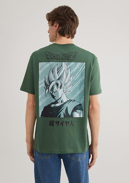 Dragon Ball Bask?l? Yesil Tisort - Mavi фото 4