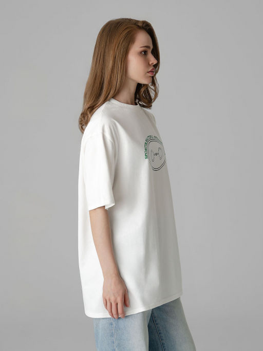 Арт. 3186 Футболка женская оверсайз 42-48 (4 шт) Цвет:молочный - Калинка фото 4