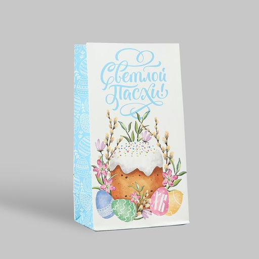 Цена за 5 шт. Пакет подарочный без ручек «Счастливой Пасхи!», 10×19.5×7 см