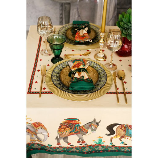 Набор столовый Этель Нью-Дели, скатерть 220х150 см, салф. 40х40 см-12шт, 100% хл  фото 4