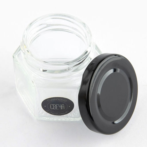 Банка для изготовления свечей с наклейкой «Сделано с любовью« 5 х 5,5 см.