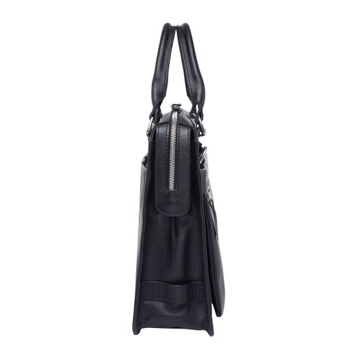 Кожаная деловая сумка для ноутбука Halston Black - Lakestone фото 6
