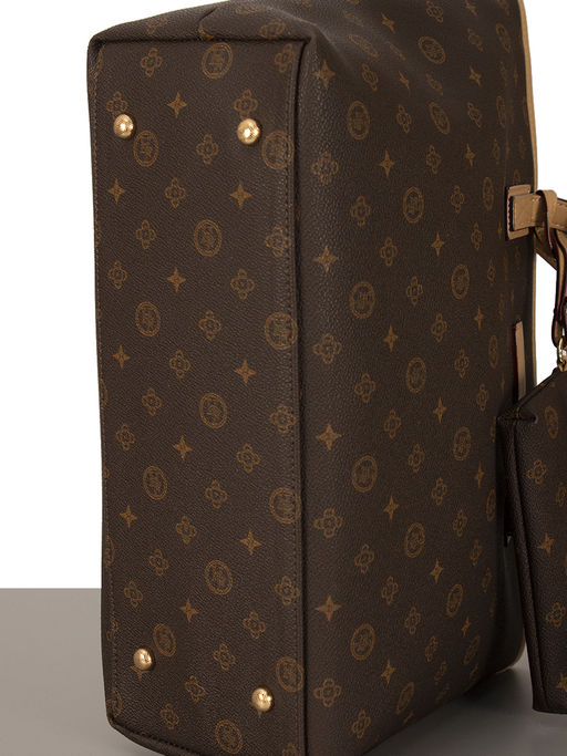 LАСCOMA сумка А567-фигурки-кофе-рыжий эко кожа-канва