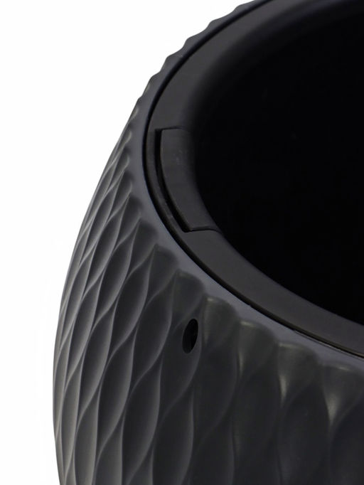 Кашпо для цветов Жемчужина, 4 л, d=29 см, h=19.5 см, пластик, со вставкой, подвесное, цвет графитовый - Simaland фото 4