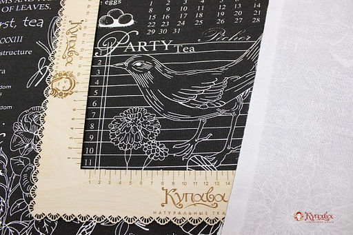 Рогожка Флора и фауна цв.черный, ш.1.5м, хлопок-100%, 165гр/м.кв - Купава фото 2