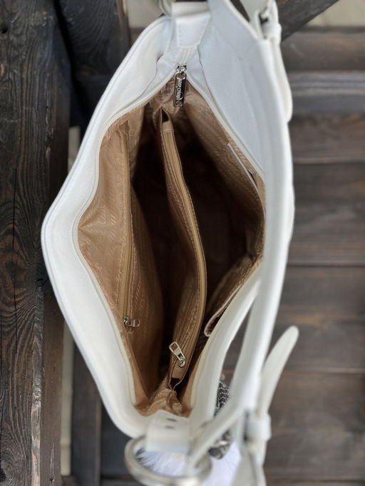 Женская сумка хобо из эко кожи 007 Белый - Cidirro фото 6