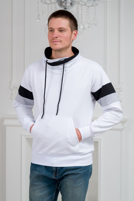Толстовка мужская из футера Оскар белый макс - Амадэль фото 3