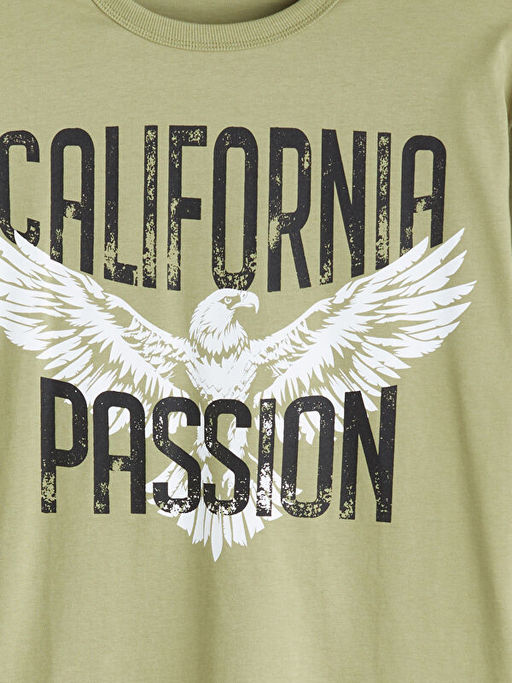 Bisiklet Yaka California Bask?l? Erkek ?ocuk Ti??rt