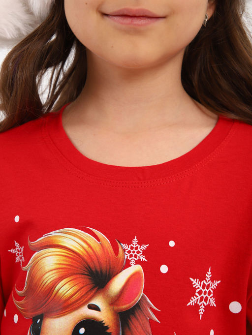 ПЖ064 Пижама "Лошадка" (красный)