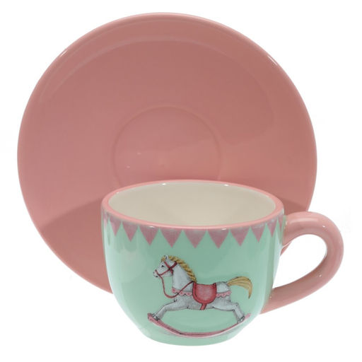 Набор чашка с блюдцем "Лошадка",, 250 мл, L15 W15 H8 см