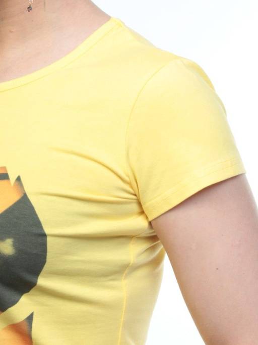 A1905106 YELLOW Футболка женская (95 % хлопок, 5% спандекс)