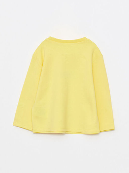 Bisiklet Yaka Uzun Kollu Bask?l? K?z Bebek Ti??rt - Waikiki фото 2