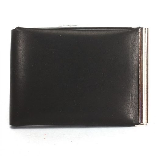 Зажим для купюр Croco-зк-306 (карм на мелочи, 2 кнопки) натуральная кожа черный шора (1000) 229057  фото 2