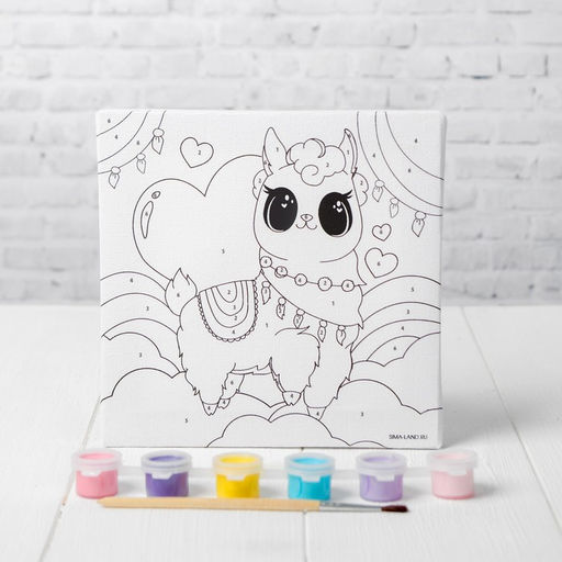 Картина по номерам для детей «Волшебная лама», 15×15 см