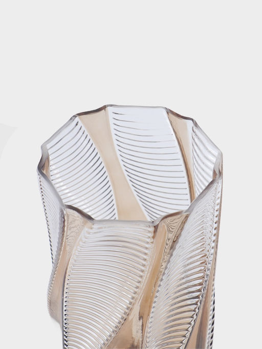 Ваза стекло настольная "Херби" 30х12,5 см, прозрачно-коричневый