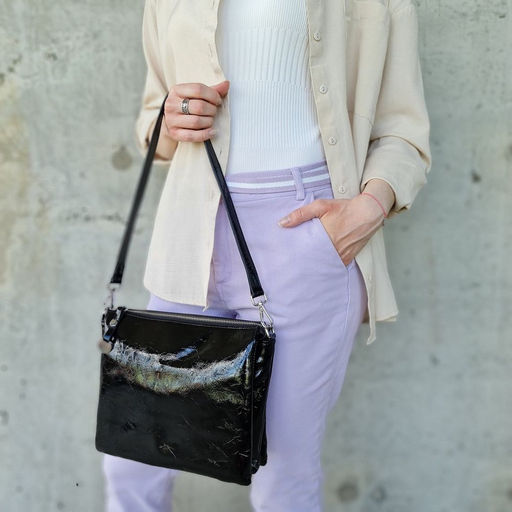 Женская кожаная сумка через плечо с тремя отделениями 0101-1 - Cidirro фото 4