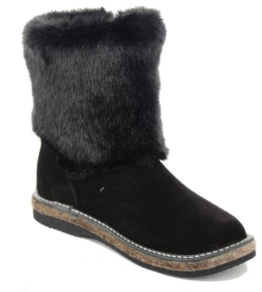 Унты женские на войлочной подошве. Черные. Мех норка черная. Короткие - Roshva фото 2