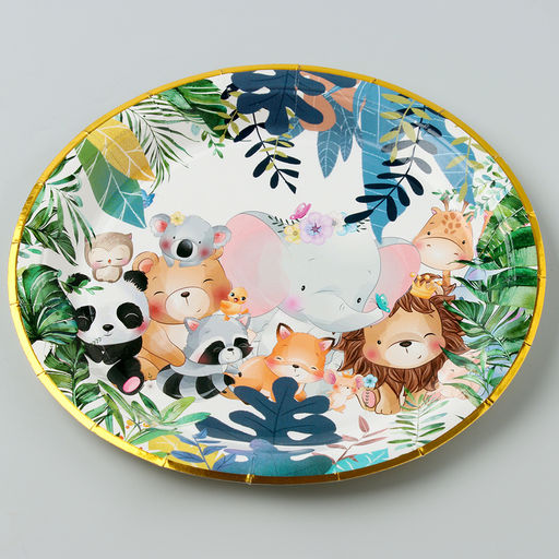 Тарелки бумажные Зверята с тиснением, 6 шт - Страна карнавалия фото 3