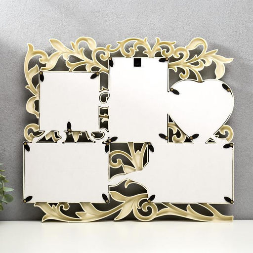 Фоторамка - коллаж на 5 фото С сердцем, венге, (пластиковый экран)