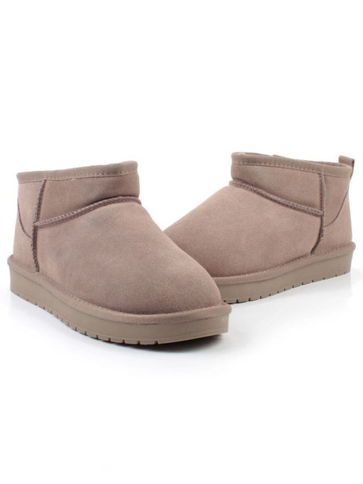 04-PF8300-4 GRAY/BEIGE Угги женские (натуральная замша, 100% шерсть)