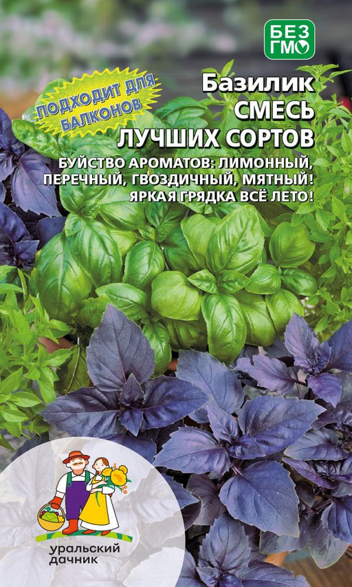 Базилик СМЕСЬ ЛУЧШИХ СОРТОВ  Великолепный, разноцветный букет ароматной, целебной зелени! Можно выращивать на подоконнике круглый год!