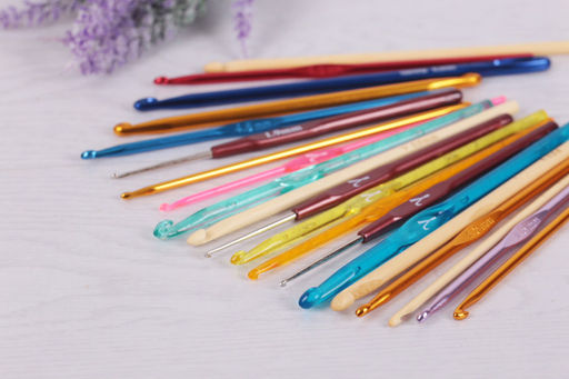 Для вязания Gamma HD крючок двухстор. алюминий d 7.0 - 8.0 мм 13 см в чехле  фото 6