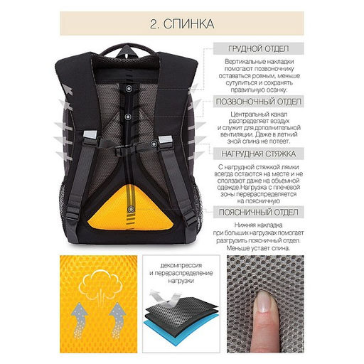 RB-156-2 Рюкзак школьный - Grizzly фото 30