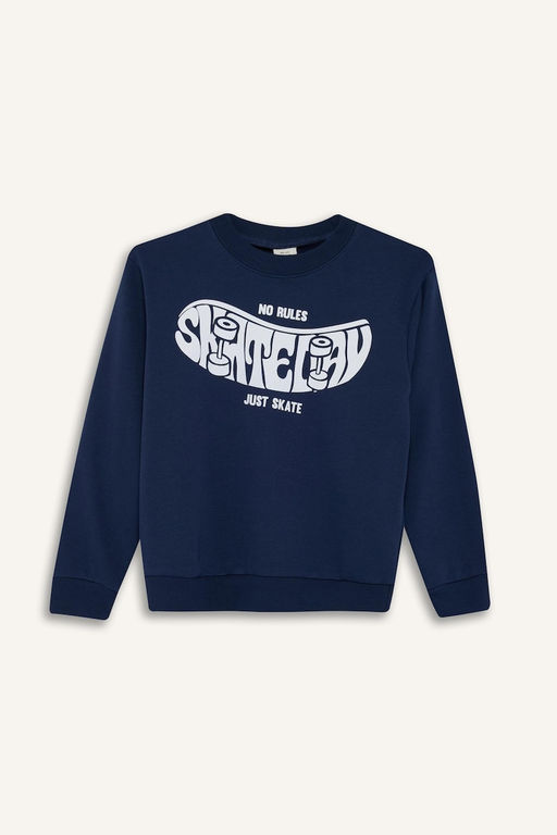 Bisiklet Yaka Bask_l_ Sweatshirt Erkek _ocuk - Defacto фото 7