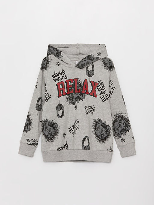 Rahat Kal?p Kap??onlu Bask?l? Erkek ?ocuk Ti??rt