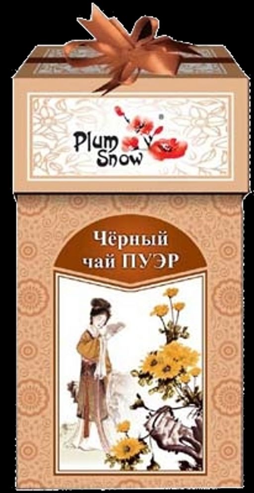 PLUM SNOW. Черный пуэр 100 гр. карт.пачка