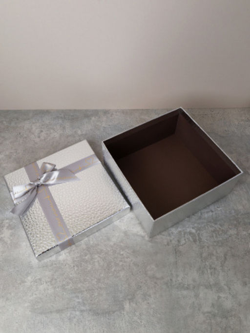 Коробка подарочная квадратная 3 штуки 19х19 см / 3403-A22-S /уп 36/серебро - ГалеонТрейд фото 4