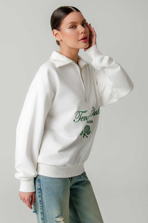 Арт. 1-5138 Свитшот женский полузамок 44-50 (4 шт) Цвет:молочный - Калинка фото 5